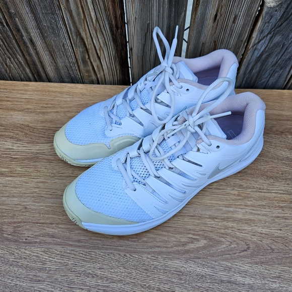 Nike Shoes - Nike White and Tan Sneakers Women Size 10